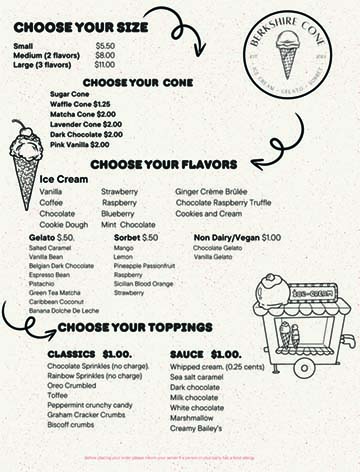 Berkshire Cone Menu1